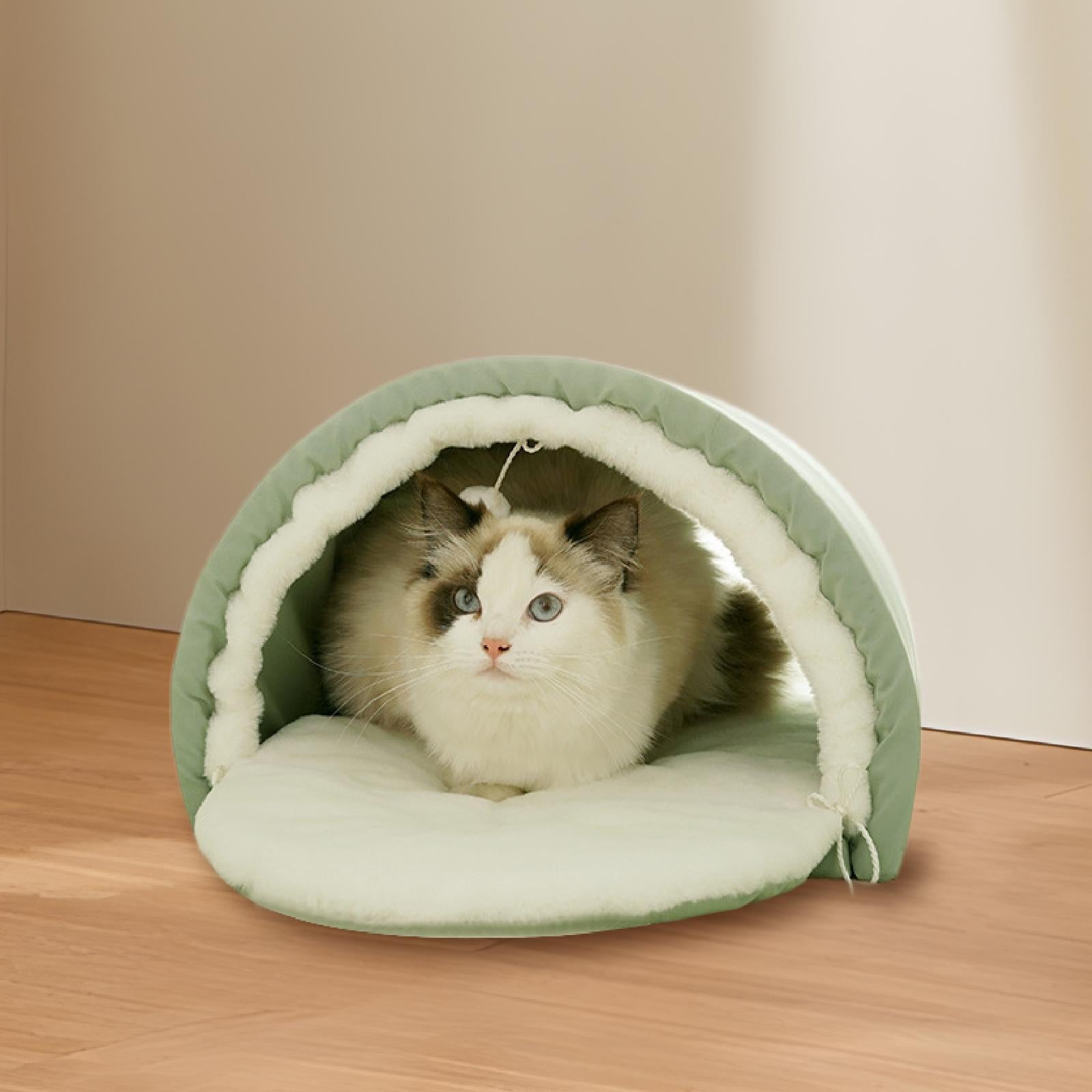 Cat Bed Cave Autumn Winter Pet Tent Portable Foldable Versatile Nest Cushion