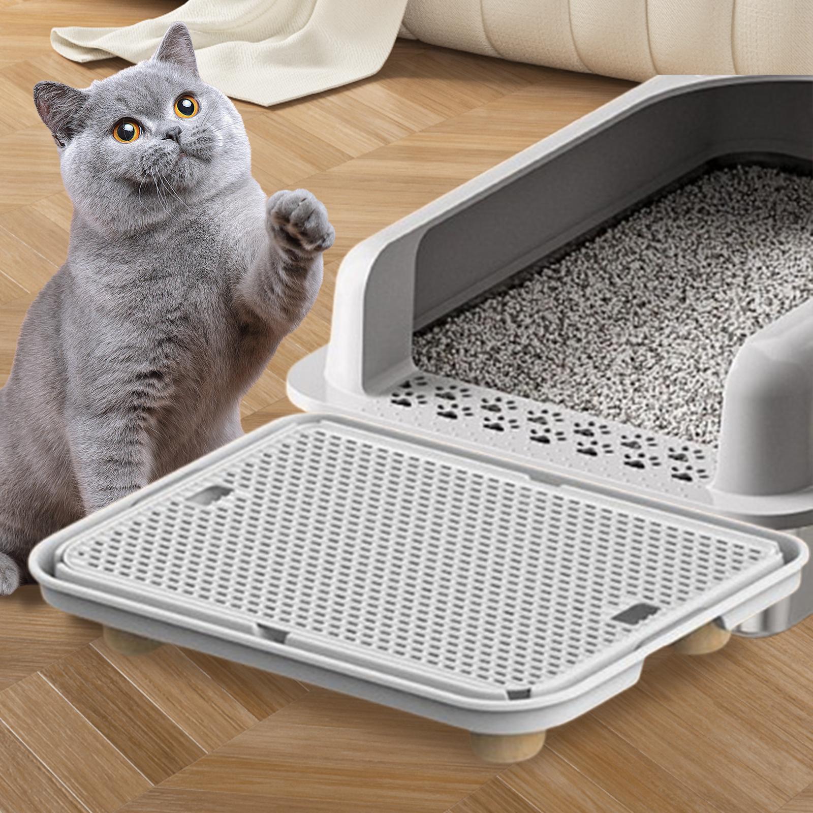 Cat Litter Mat Portable Scatter Control Pad Rug for Kitty Kitten Indoor Cats Light Gray
