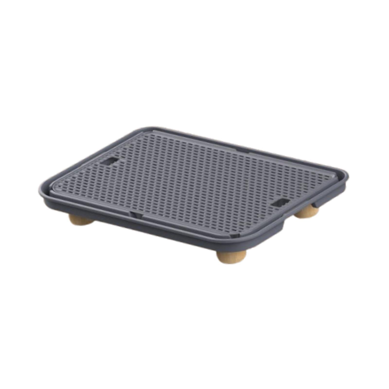 Cat Litter Mat Portable Scatter Control Pad Rug for Kitty Kitten Indoor Cats Dark Gray