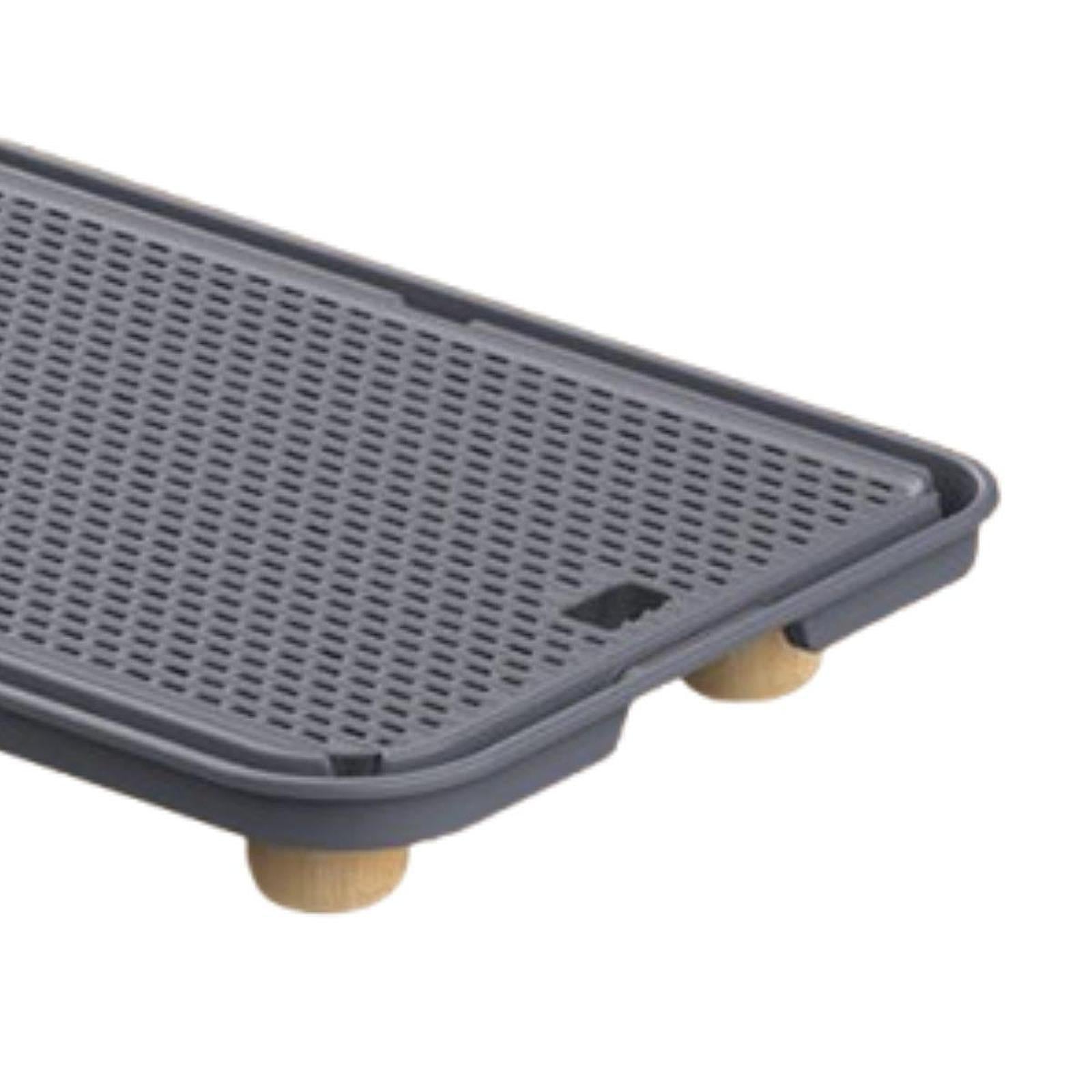 Cat Litter Mat Portable Scatter Control Pad Rug for Kitty Kitten Indoor Cats Dark Gray