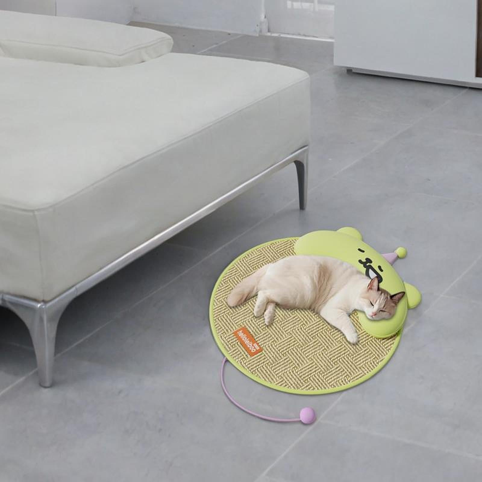 Dog Cooling Mat Foldable with Small Pillow Washable for Indoor Outdoor Bunny Green