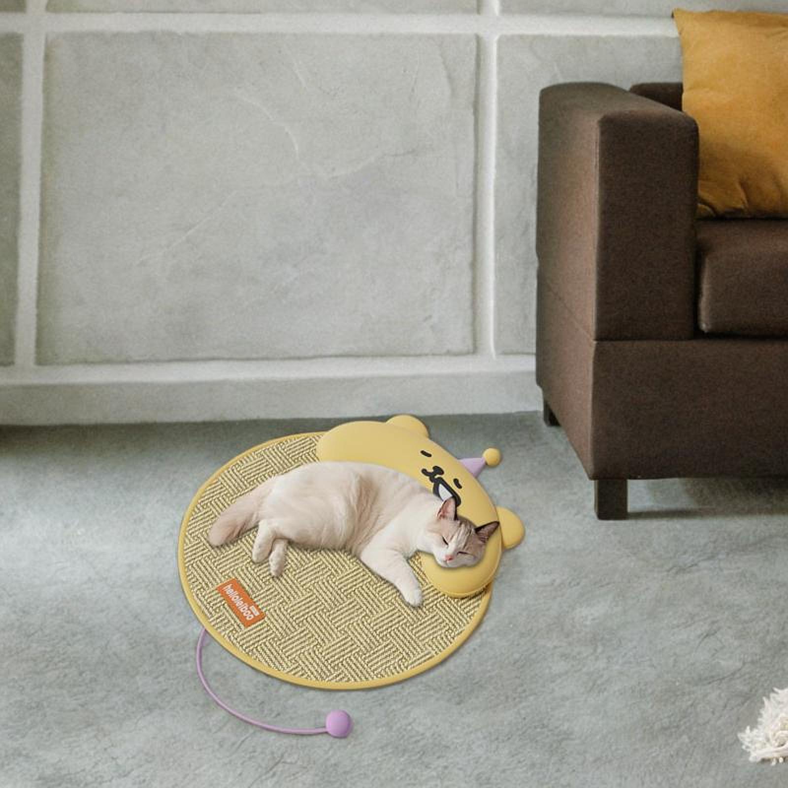 Dog Cooling Mat Foldable with Small Pillow Washable for Indoor Outdoor Bunny Yellow