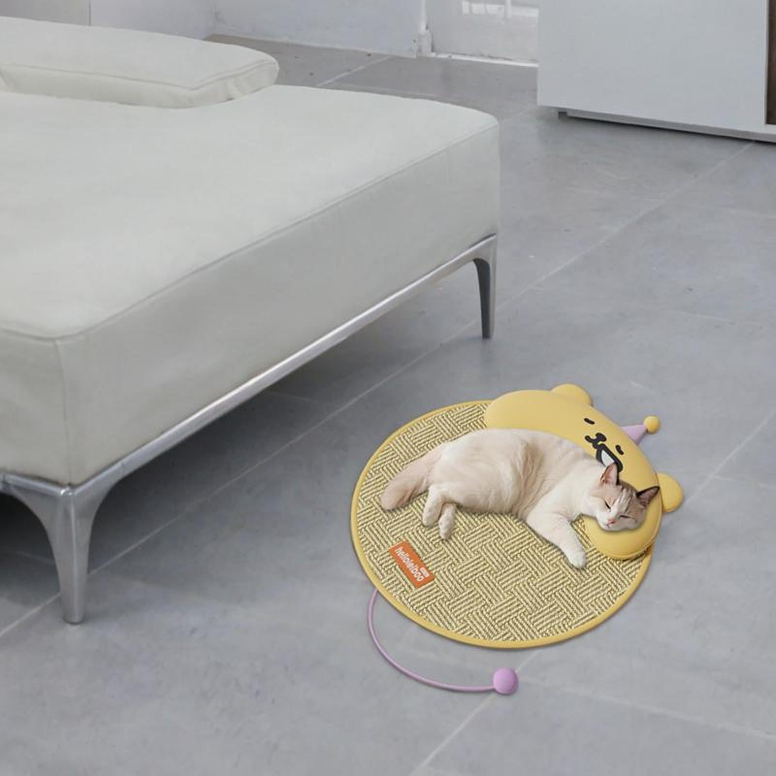 Dog Cooling Mat Foldable with Small Pillow Washable for Indoor Outdoor Bunny Yellow