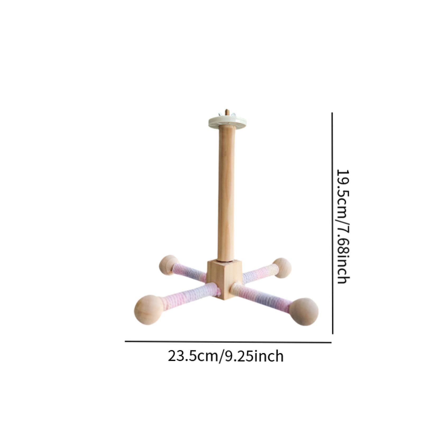 Bird Rotating Perch Toy Wooden Parrots Wheel Toy for Parakeet Parrot Budgies
