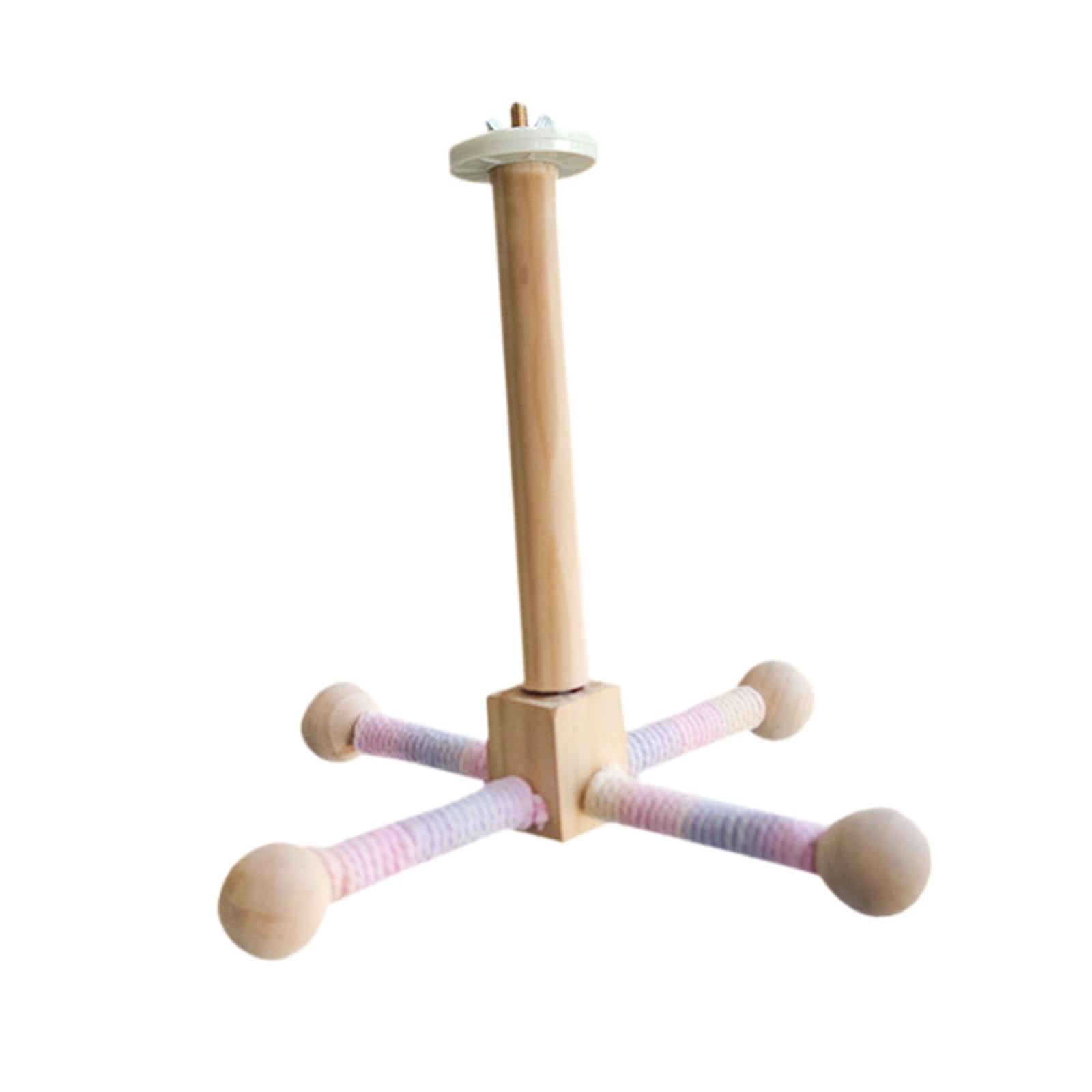 Bird Rotating Perch Toy Wooden Parrots Wheel Toy for Parakeet Parrot Budgies