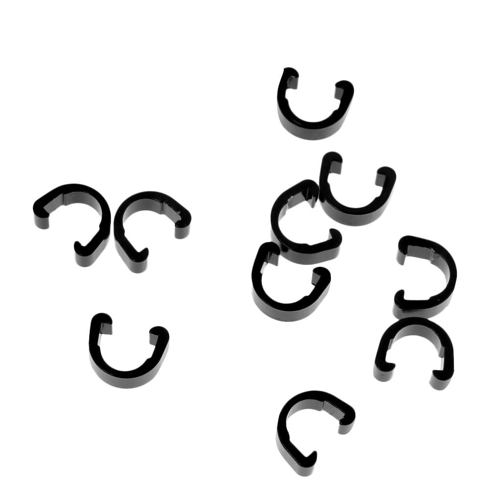 2x10Pcs Cycling MTB Road Bike Cable C-Clips Buckles Housing Hose Guides Black