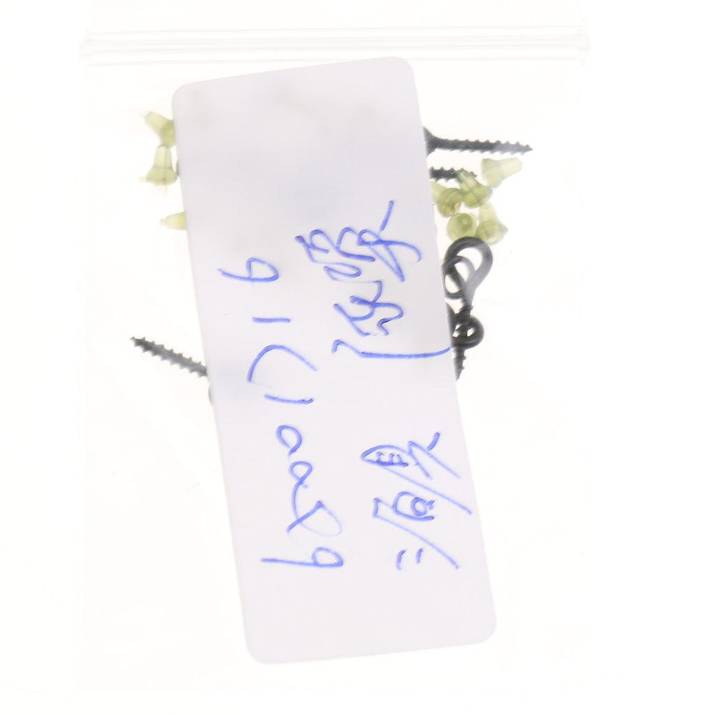 10Pcs Bait Screws + 20Pcs Hook Stops Stopers Carp Fishing Tackle Rigs Green