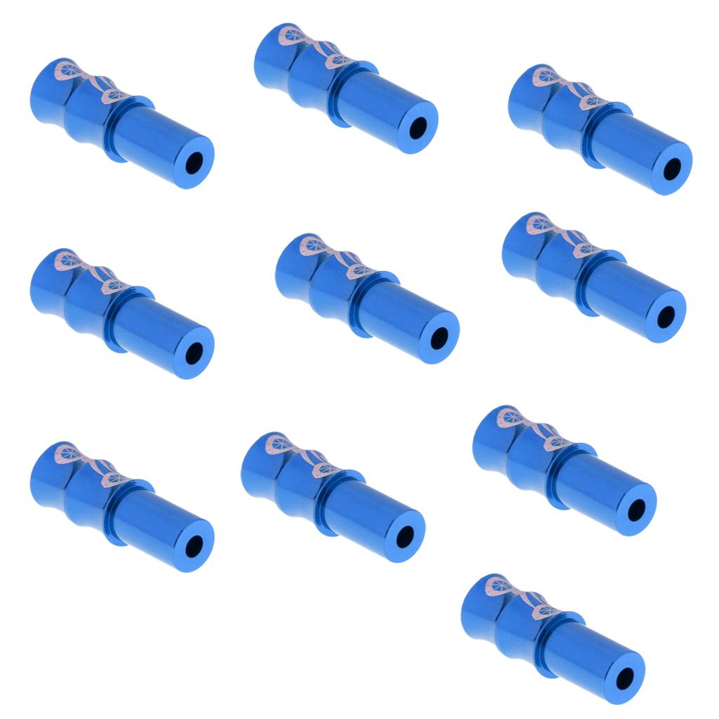 10 Pcs Aluminum Alloy Bicycle Derailleur Cable End Caps Shifter Caps Blue