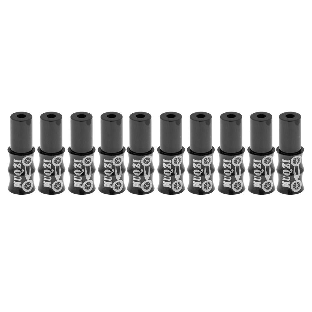 10 Pcs Aluminum Alloy Bicycle Brake Cable Tips Cable Ends Crimp Caps Black