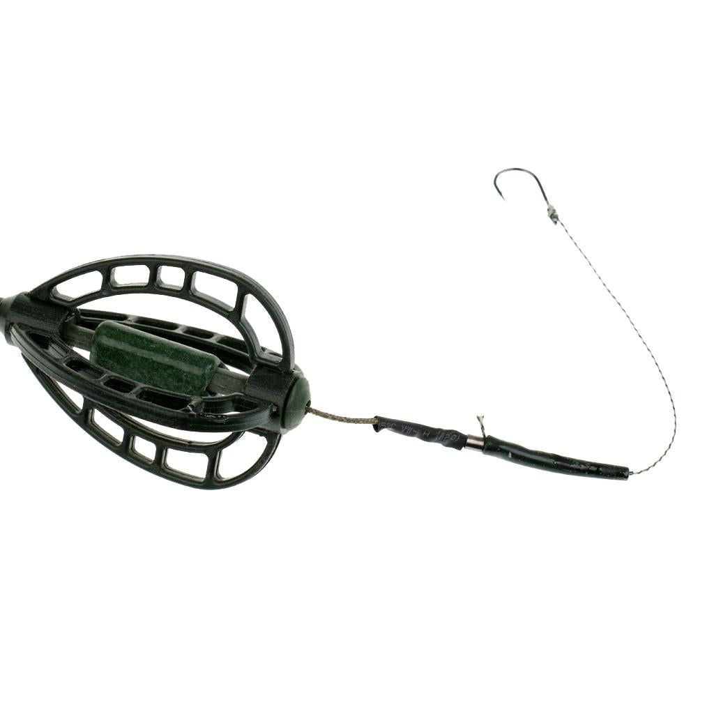 Fishing Bait Cage Carp Fishing Lure Swivel with Lead Sinker Basket Holder 60g