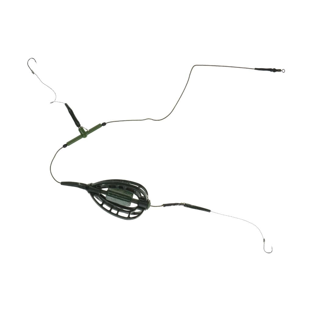 Fishing Bait Cage Carp Fishing Lure Swivel with Lead Sinker Basket Holder 60g