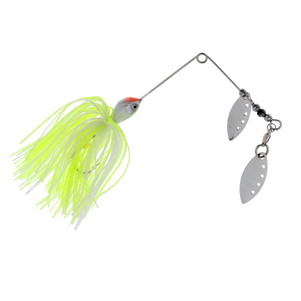 Bait Fishing Lure Spinnerbait Beard Scale Bass Pike Jig Tackle Hooks Yellow