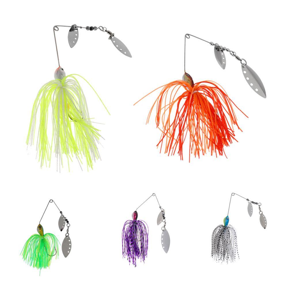 Bait Fishing Lure Spinnerbait Beard Scale Bass Pike Jig Tackle Hooks Yellow