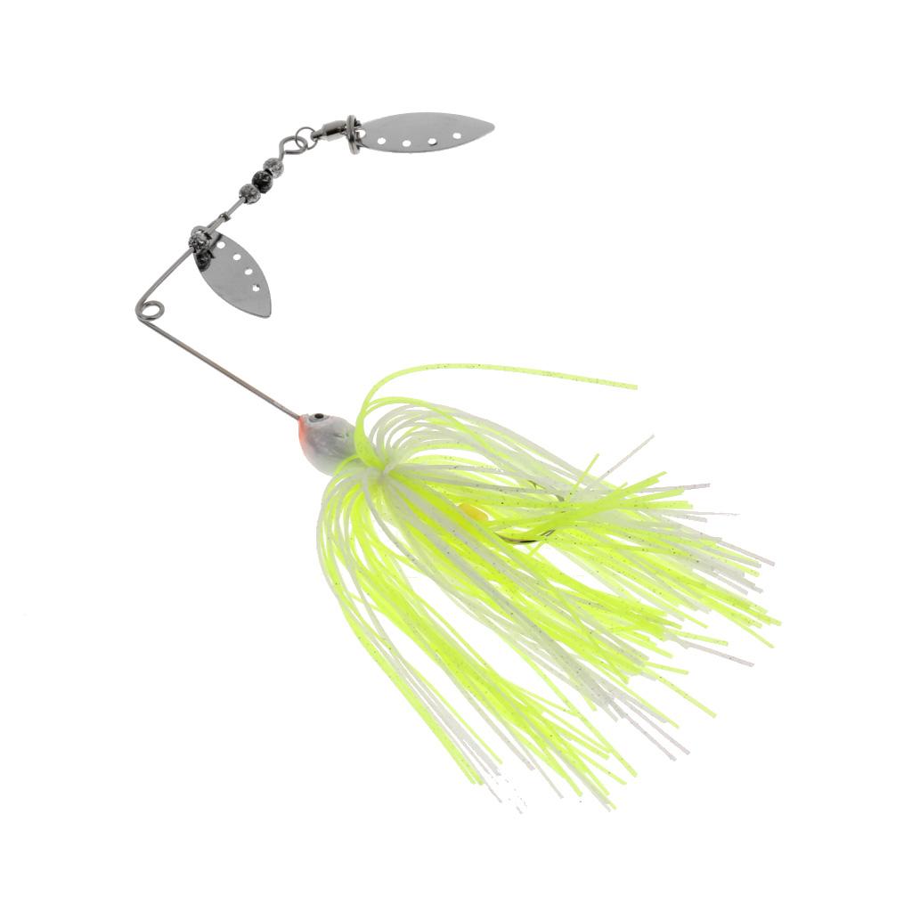 Bait Fishing Lure Spinnerbait Beard Scale Bass Pike Jig Tackle Hooks Yellow