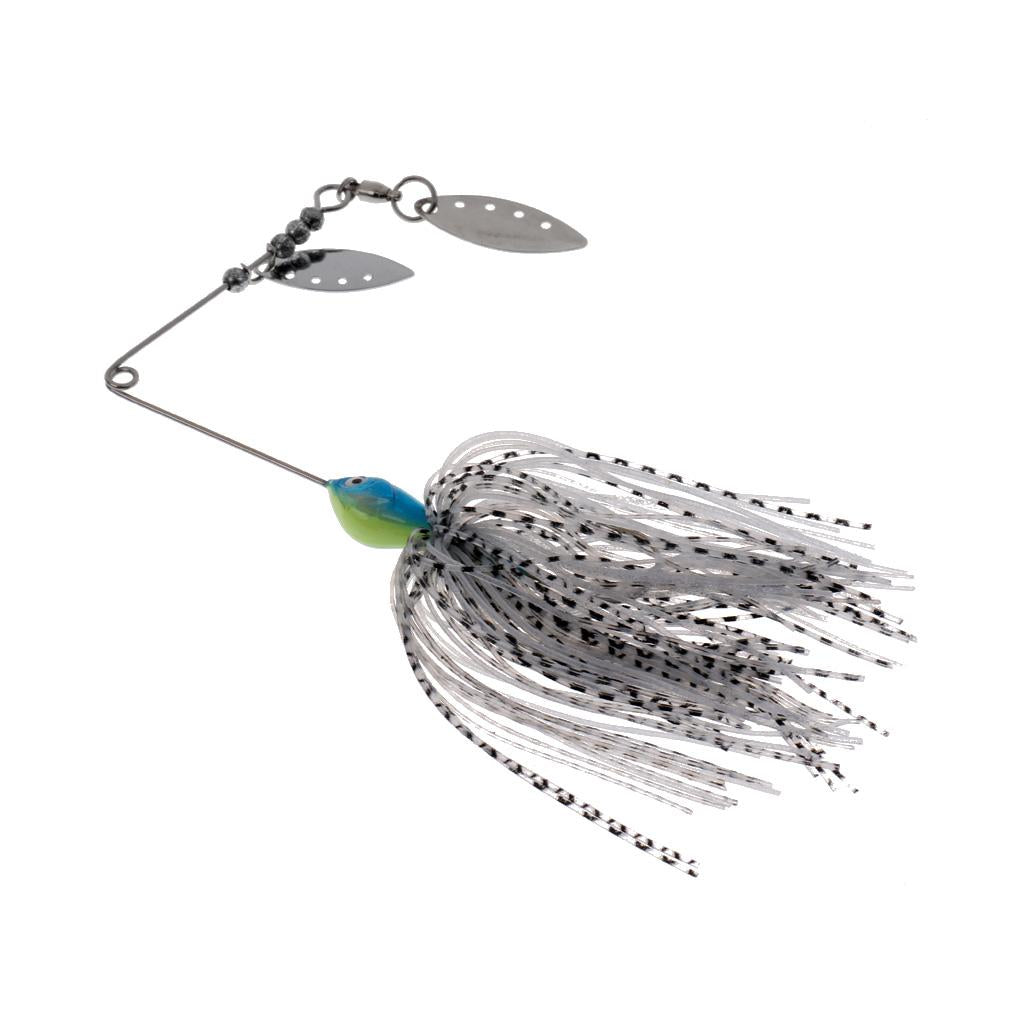 Bait Fishing Lure Spinnerbait Beard Scale Bass Pike Jig Tackle Hooks Grey