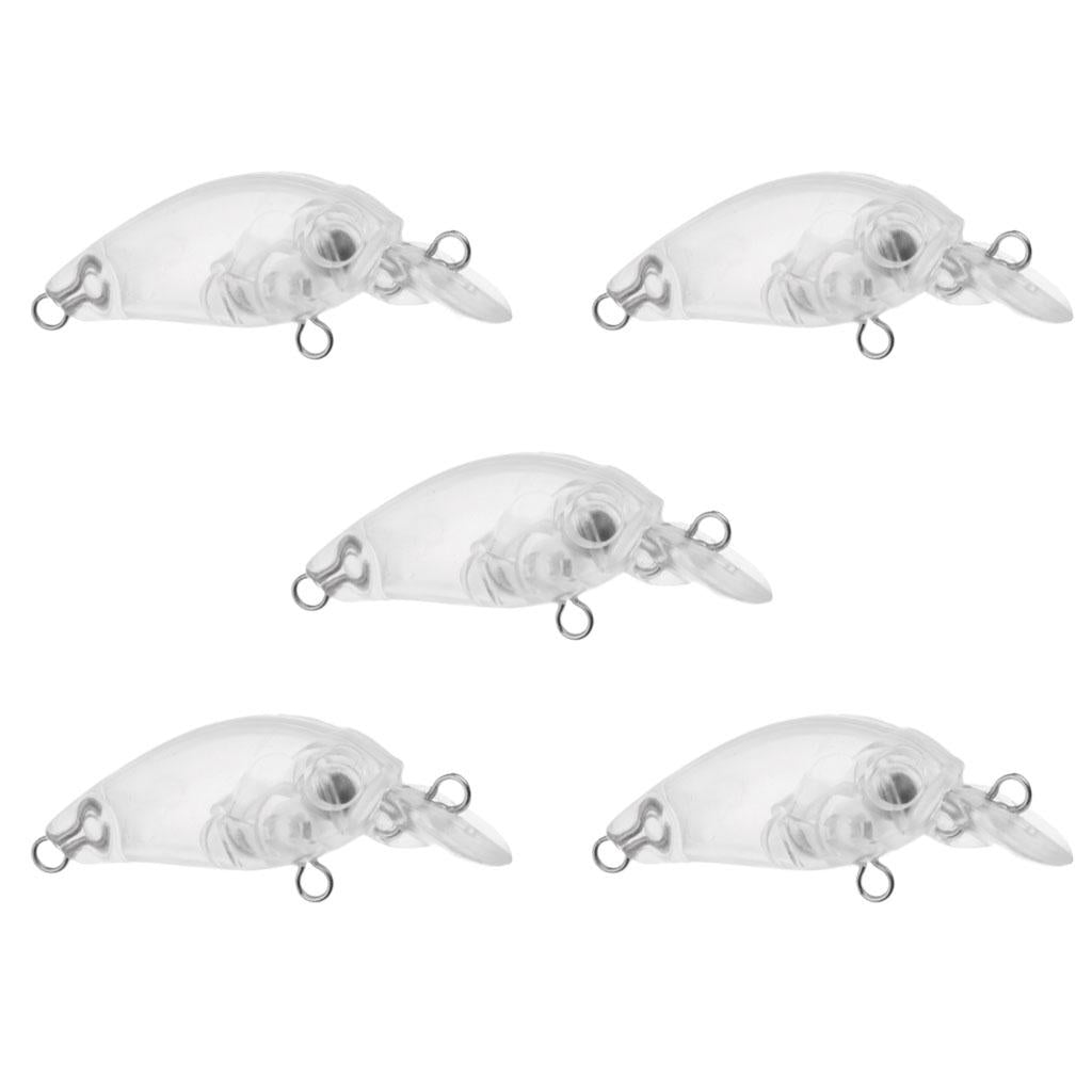 5pcs Unpainted Hard Fishing Lures Blank Crankbaits DIY Fishing Body 4.7cm