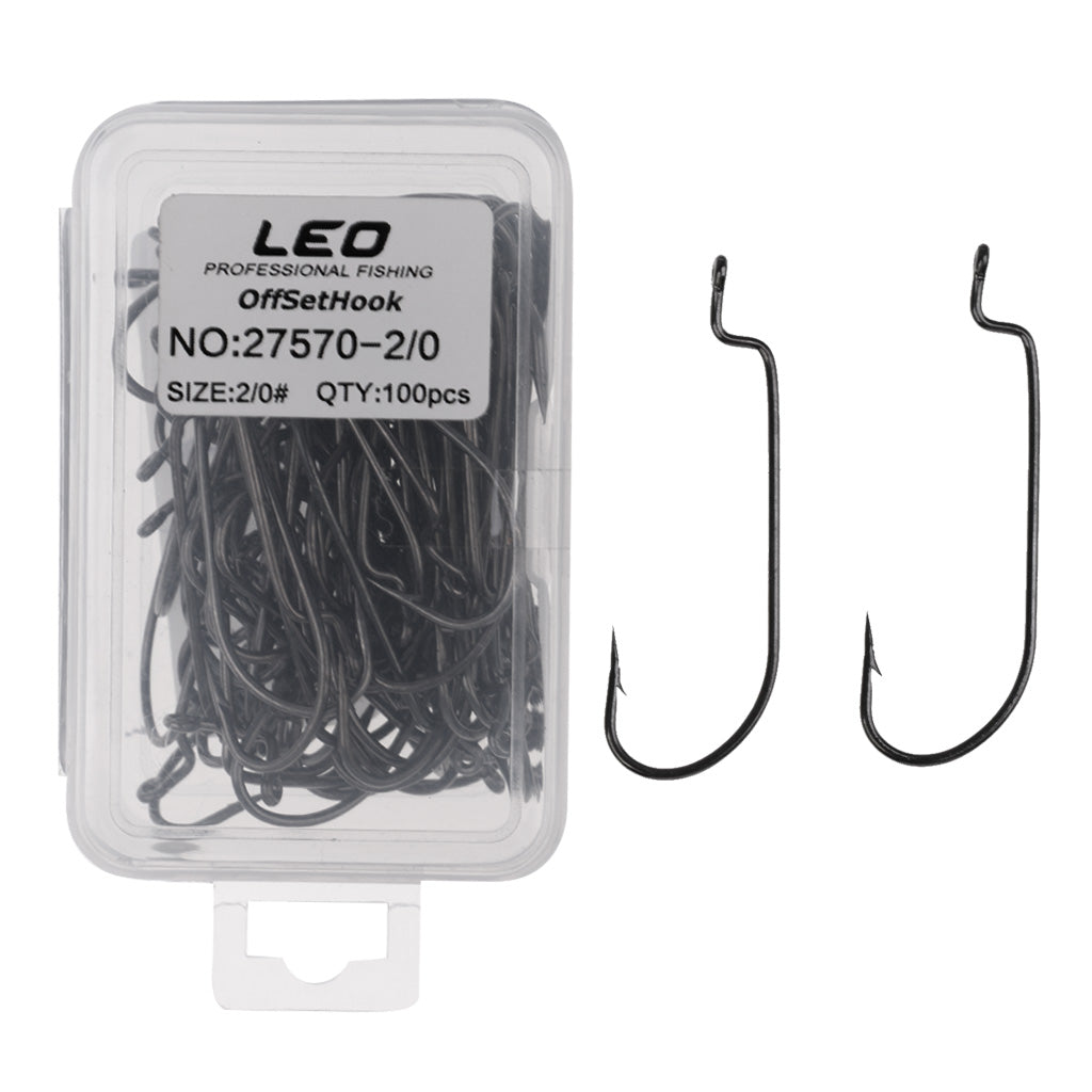 100 Pcs 2/0 High Carbon Steel Wide Gap Fishing Hooks Jig Fishing Bass Hook