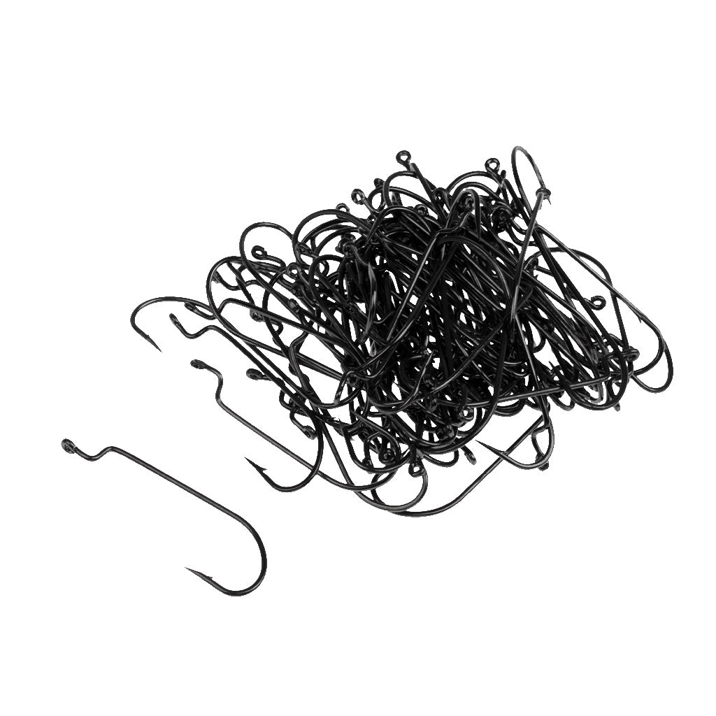 100 Pcs 2/0 High Carbon Steel Wide Gap Fishing Hooks Jig Fishing Bass Hook