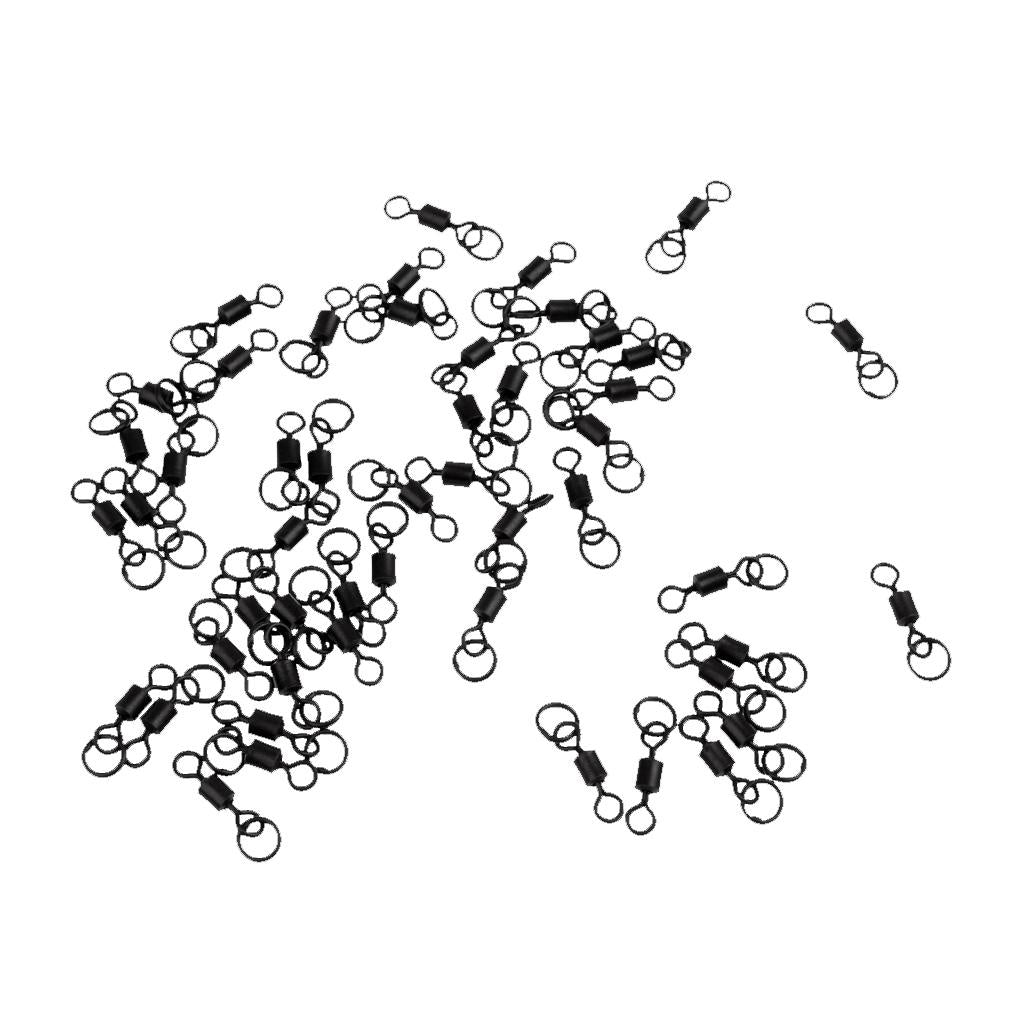 50Pcs Flexible Ring 8# Matt Black Fishing Swivels for Carp Safety Clips Rig