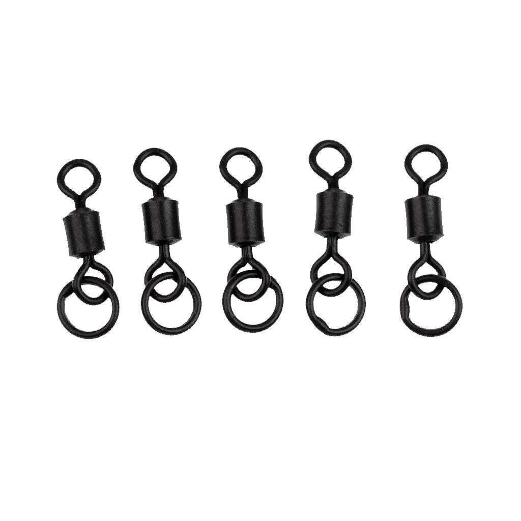 50Pcs Flexible Ring 8# Matt Black Fishing Swivels for Carp Safety Clips Rig
