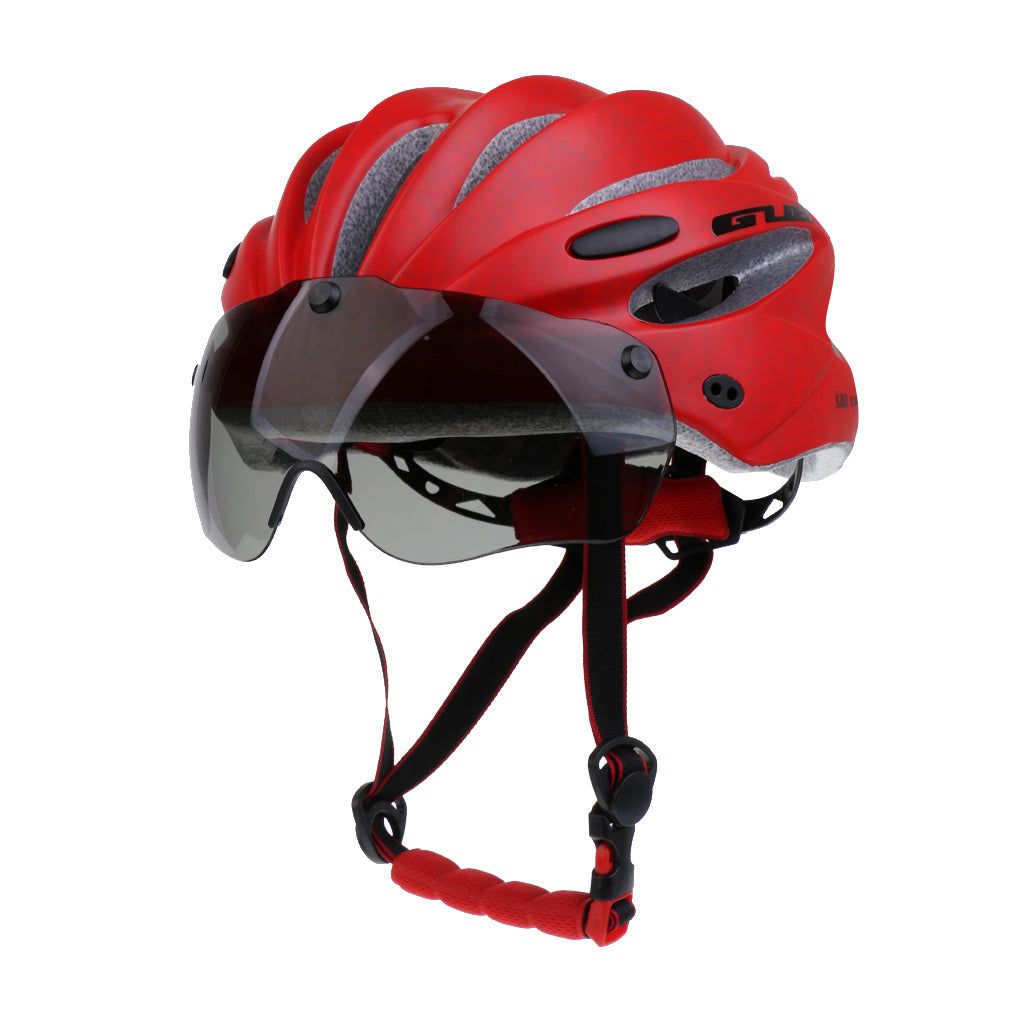 MTB Bike Road Bicycle Cycling Safety Cap with Visor Red