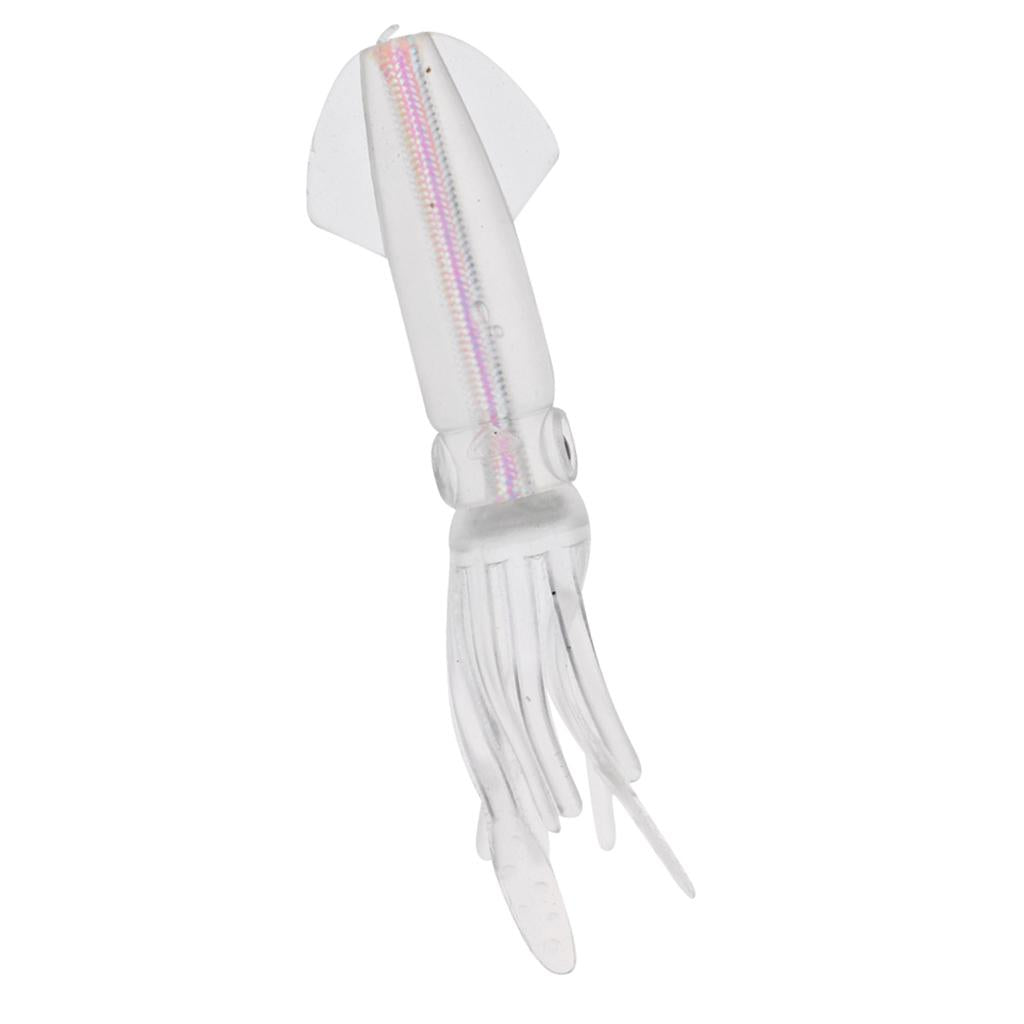 2x10.5cm Bionic Squid Baits Artificial Soft Lures with Built-in Colorful Tube