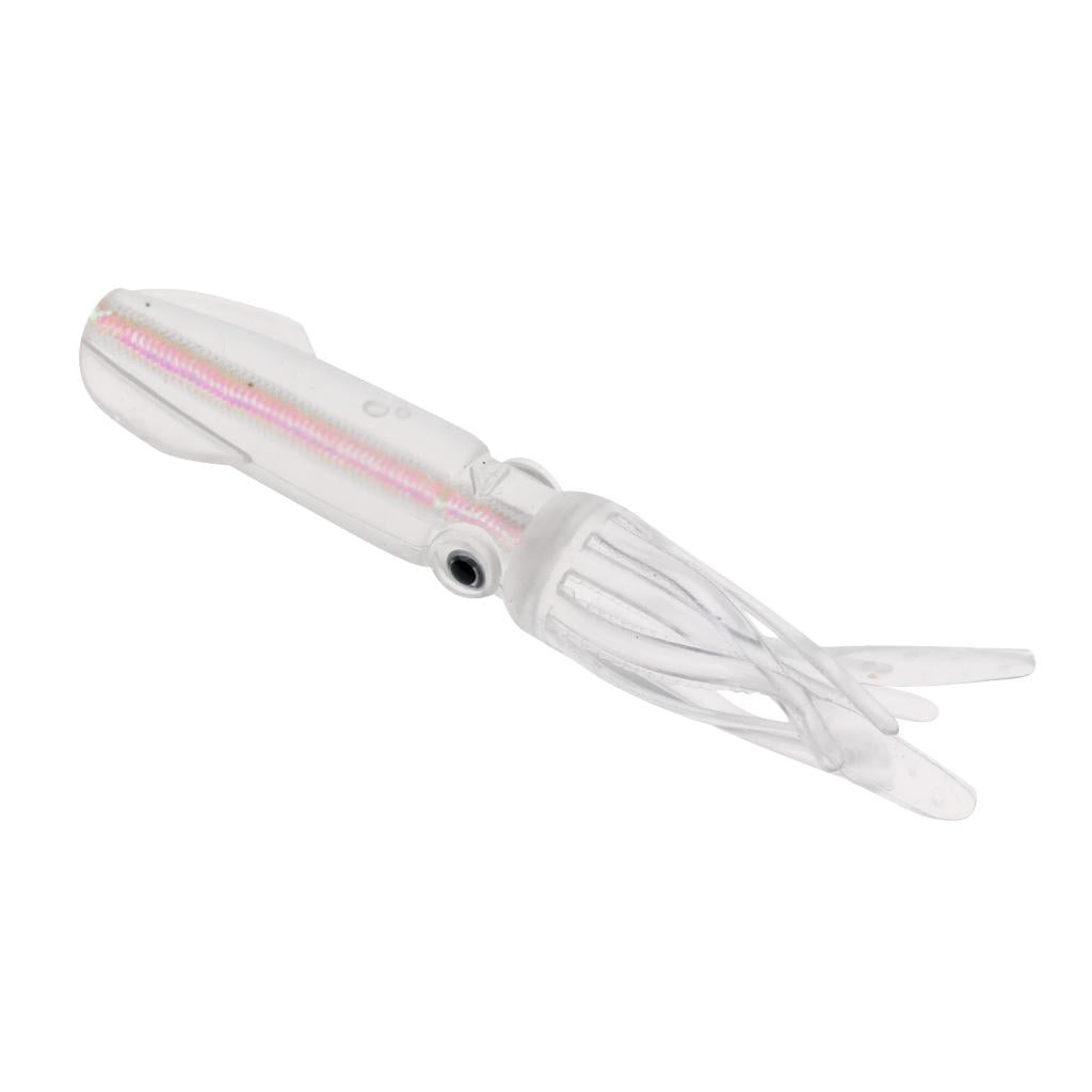 2x10.5cm Bionic Squid Baits Artificial Soft Lures with Built-in Colorful Tube
