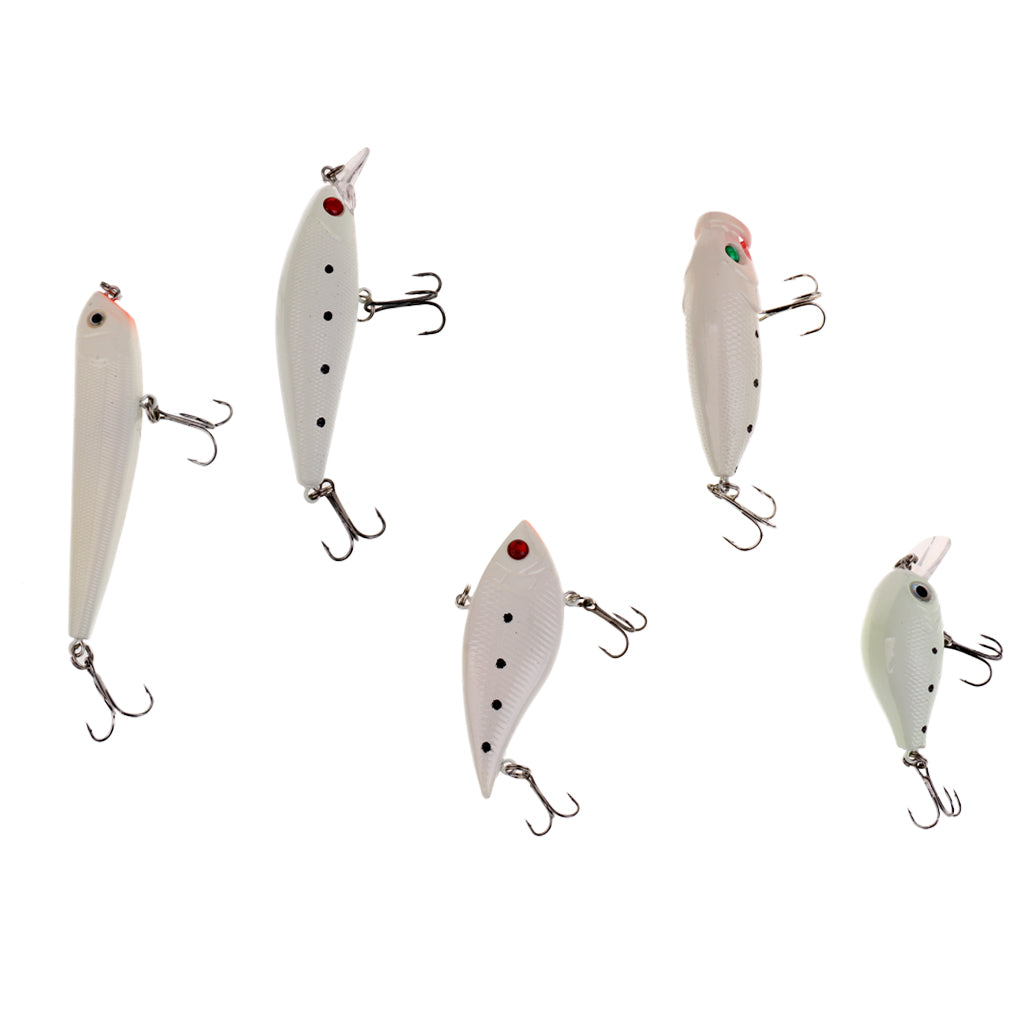 5 Pieces Luminous Fishing Hard Lures Minnow Crankbaits VIB Fishing Lure Set