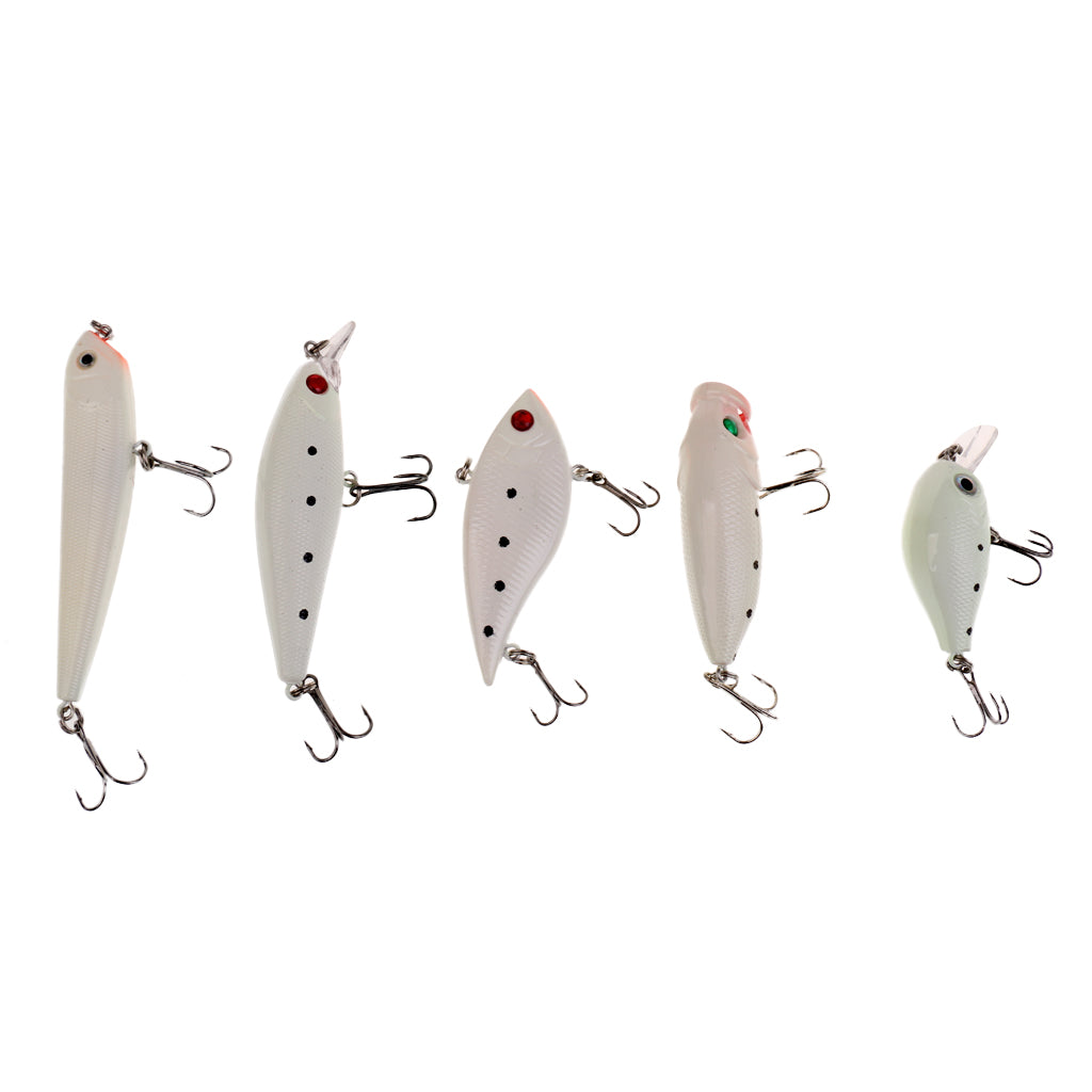 5 Pieces Luminous Fishing Hard Lures Minnow Crankbaits VIB Fishing Lure Set