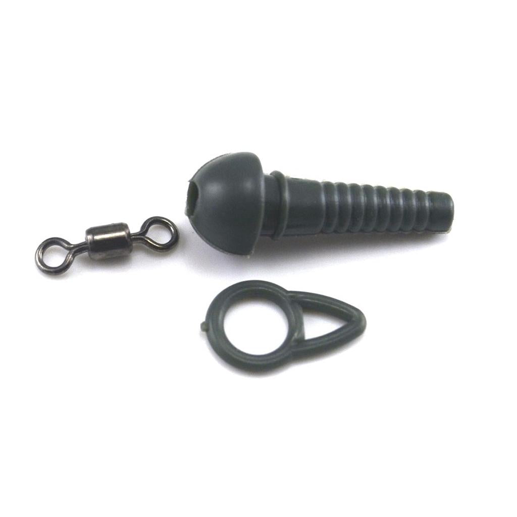 60Pcs Carp Fishing Terminal Rig Set Safety Sleeves Rig Rings Rolling Swivels