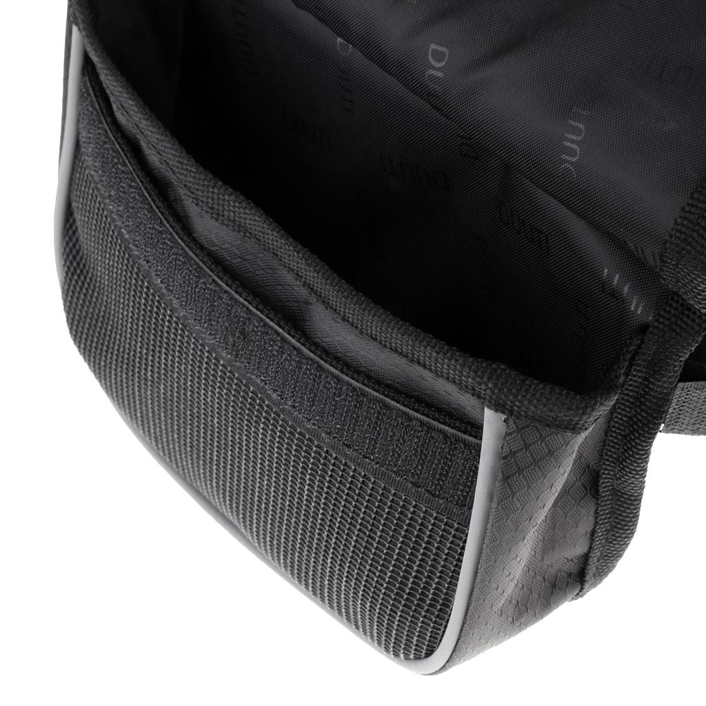 Bike Frame Pannier Saddle Front Tube Bag Double Pouch Phone Holder Blue