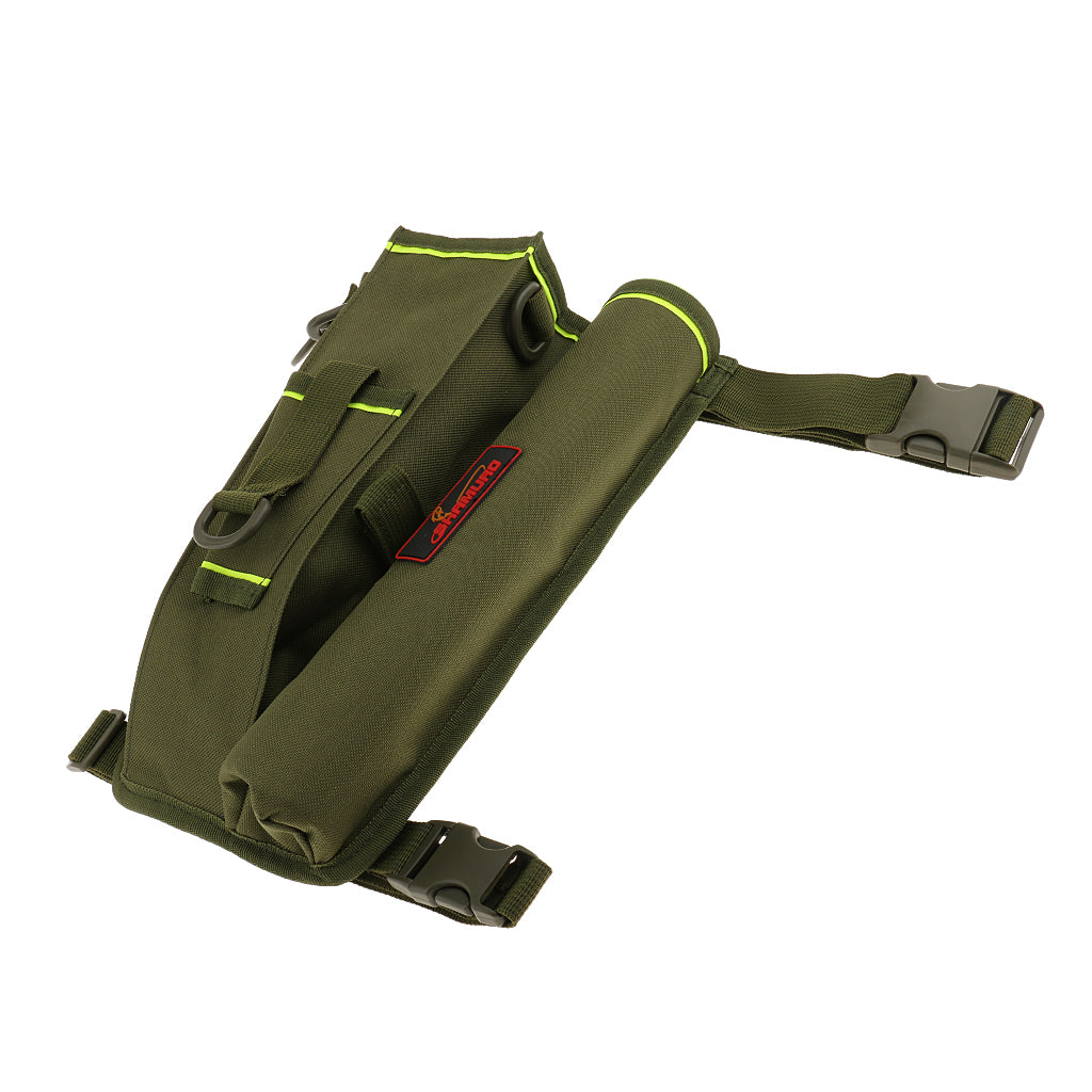 Fishing Lure Bag Rod Holder Waist Pack Leg Bag Tackle Storage Bag Army green