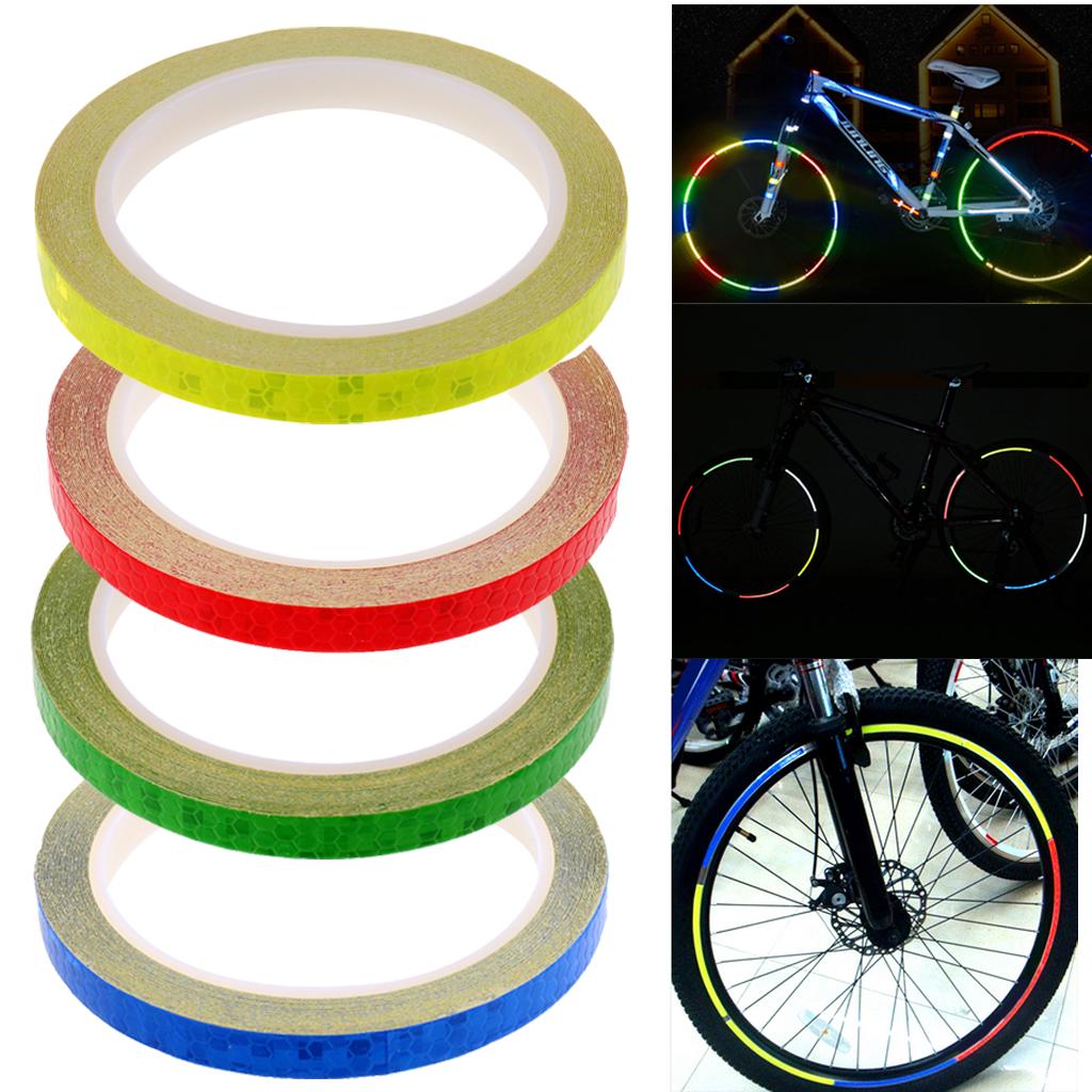 2pcs Bike Reflective Sticker Cycling Reflector Tape Bicycle Accessories 8m