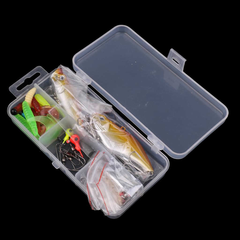 28Pcs/lot Fishing Lure Kit Metal Lure Hard Baits Soft Baits Fishing Baits