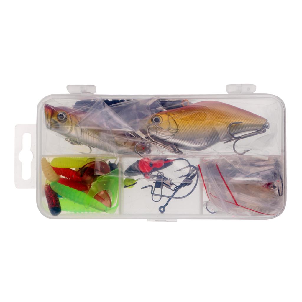 28Pcs/lot Fishing Lure Kit Metal Lure Hard Baits Soft Baits Fishing Baits