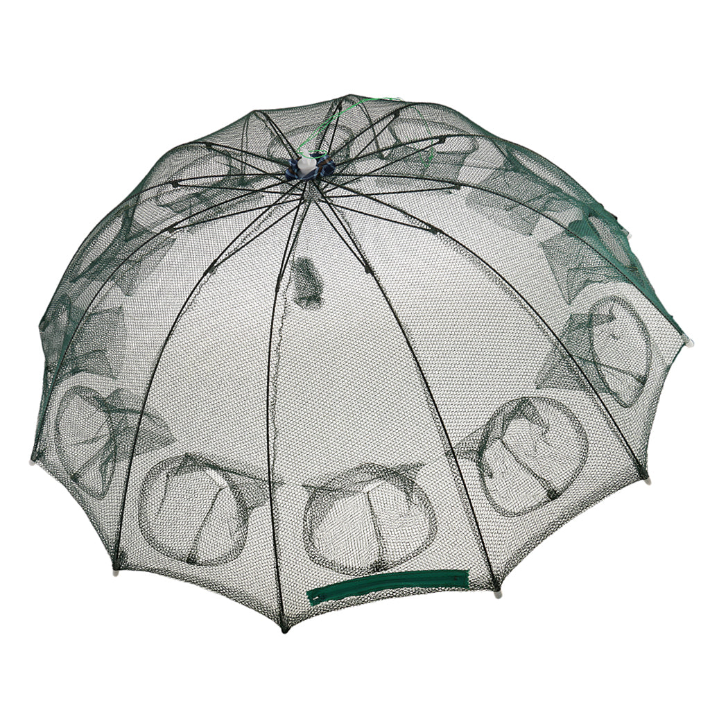 Foldable Fishing Trap Net Crab Prawn Shrimp Crayfish Lobster Bait 12 Holes