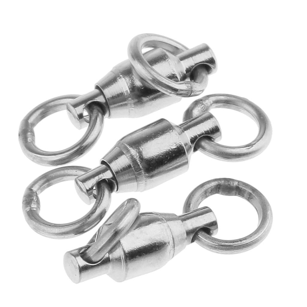 20 Pcs Alloy Heavy Duty Ball Bearing Swivel Solid Ring Fishing Swivels 1#