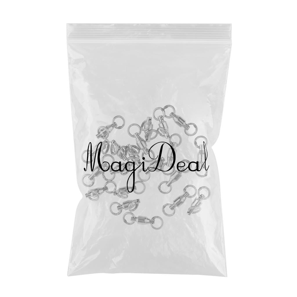 20 Pcs Alloy Heavy Duty Ball Bearing Swivel Solid Ring Fishing Swivels 1#