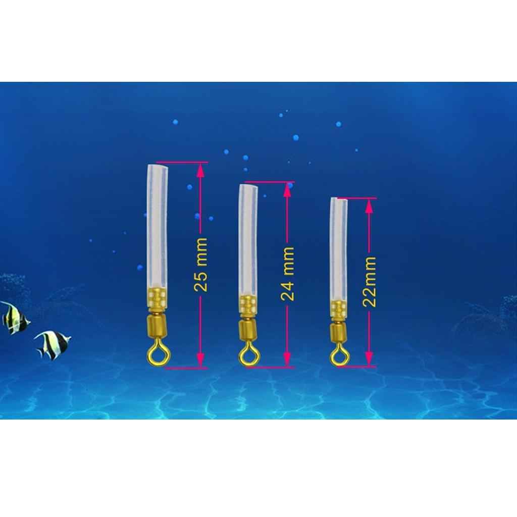 50pcs Carp Fishing Tackle Copper Head Rotating Fishing Float Plastic Tube L