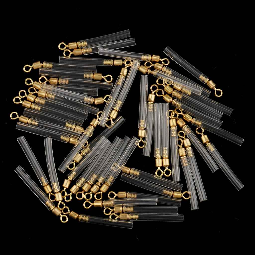 50pcs Carp Fishing Tackle Copper Head Rotating Fishing Float Plastic Tube L