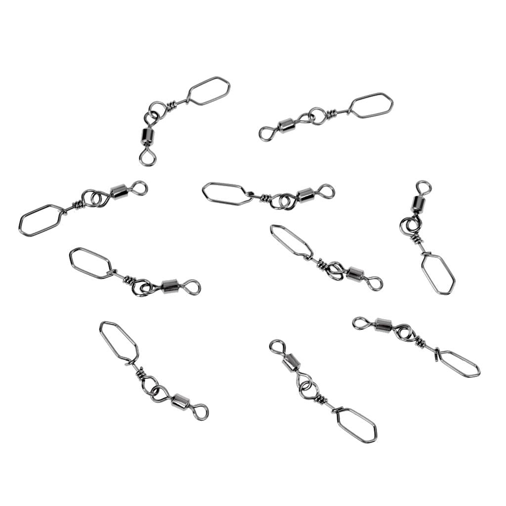 Strong Fishing Swivels Snap Stainless Steel Fishing Swivels Snap Tackles 10