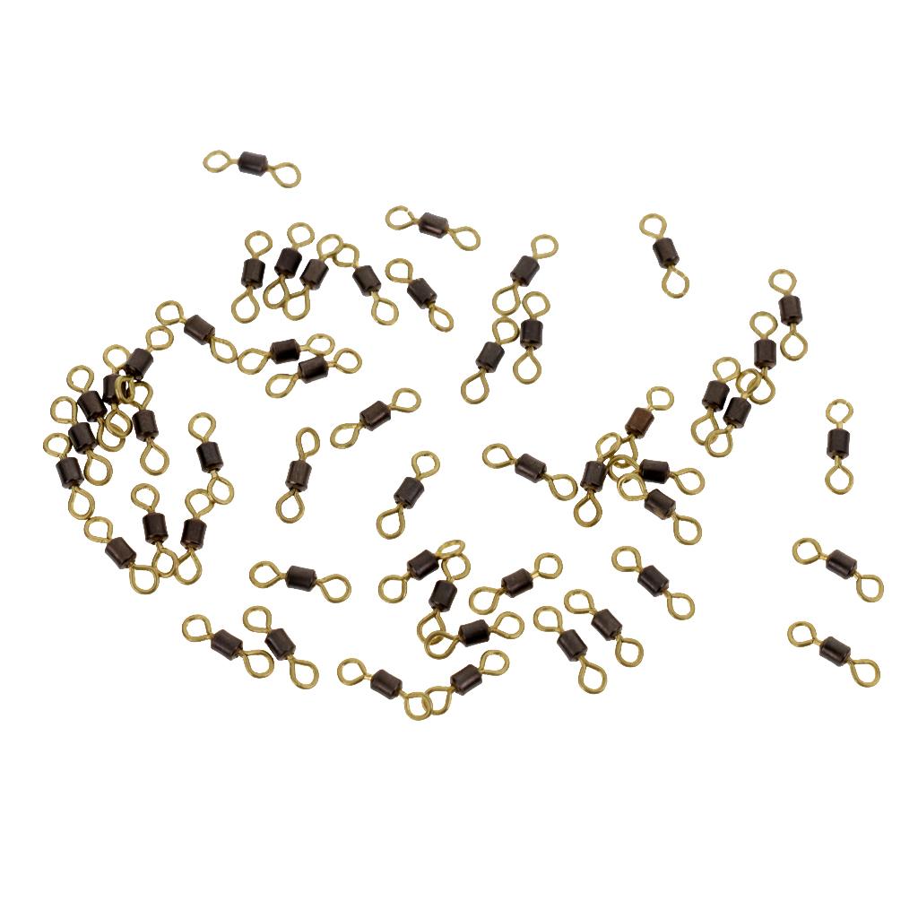 50x Double Color Fishing Rolling Swivel Brass Fishing Tackle Accessories 10#