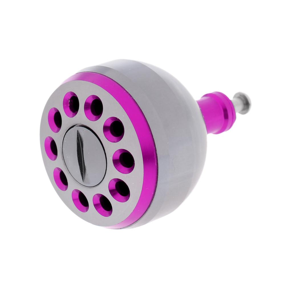 CNC Metal Fishing Reel Handle Ball Knob for S/D/A Spinning Reel 38mm Purple