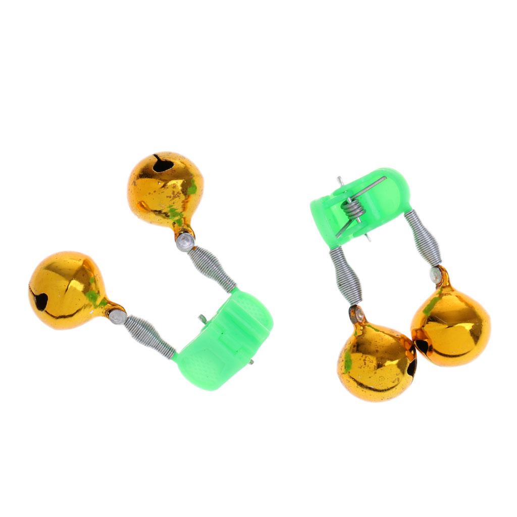 5Pcs Fishing Ring Fishing Rod Bite Bait Alarm Light Twin Bells Clip Alerter