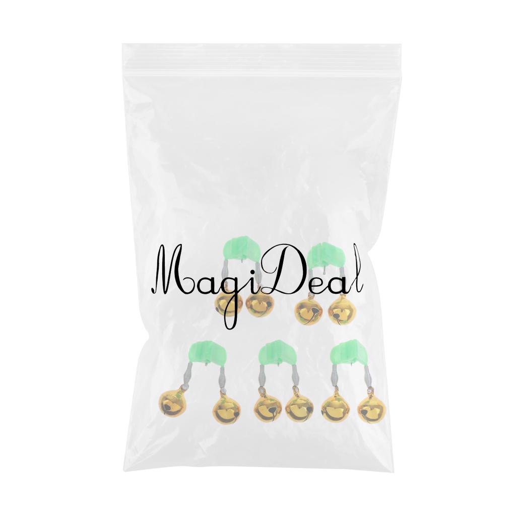 5Pcs Fishing Ring Fishing Rod Bite Bait Alarm Light Twin Bells Clip Alerter