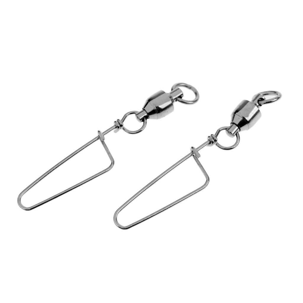 20pcs Fishing Ball Bearing Swivel with Coastlock Snap Fishing Connector 6#