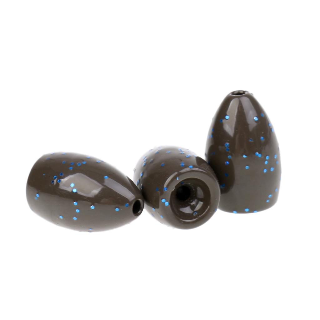 Fishing Copper Alloy Flipping Weight Bass Sinker 12.4g 3Pcs Brown