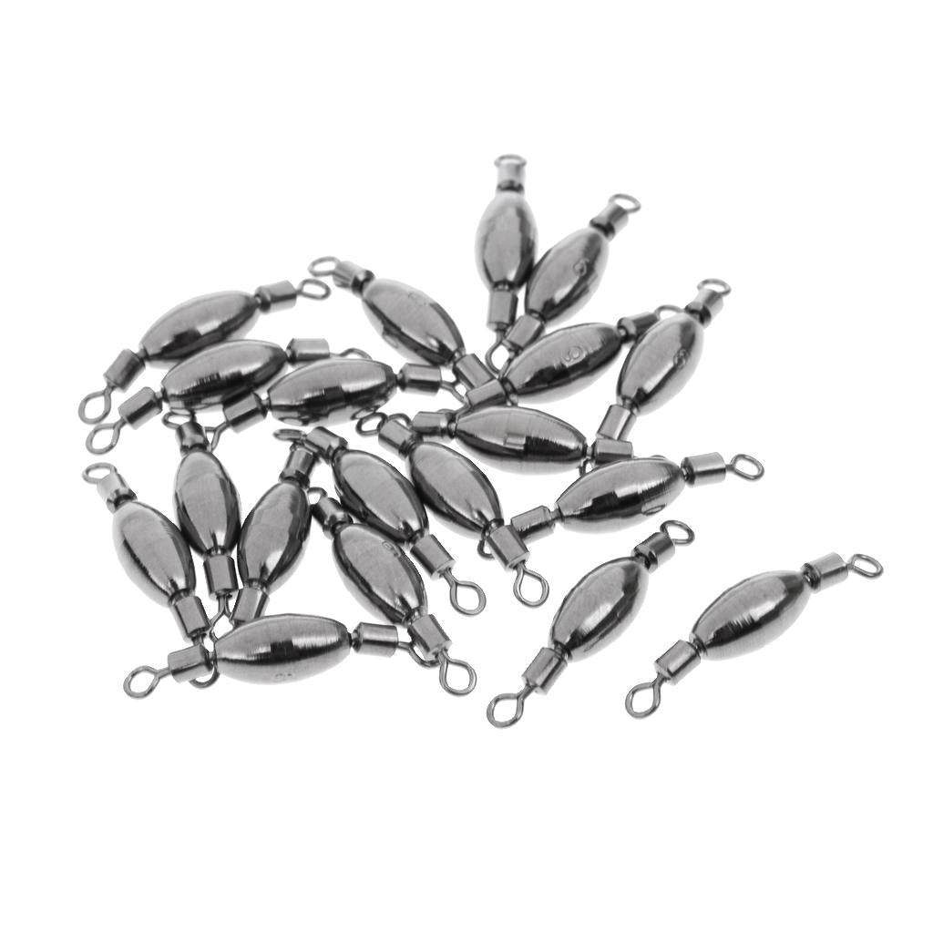20pcs Quick Sinker Fishing Rolling Barrel Swivels Tackle Accessories 0.8