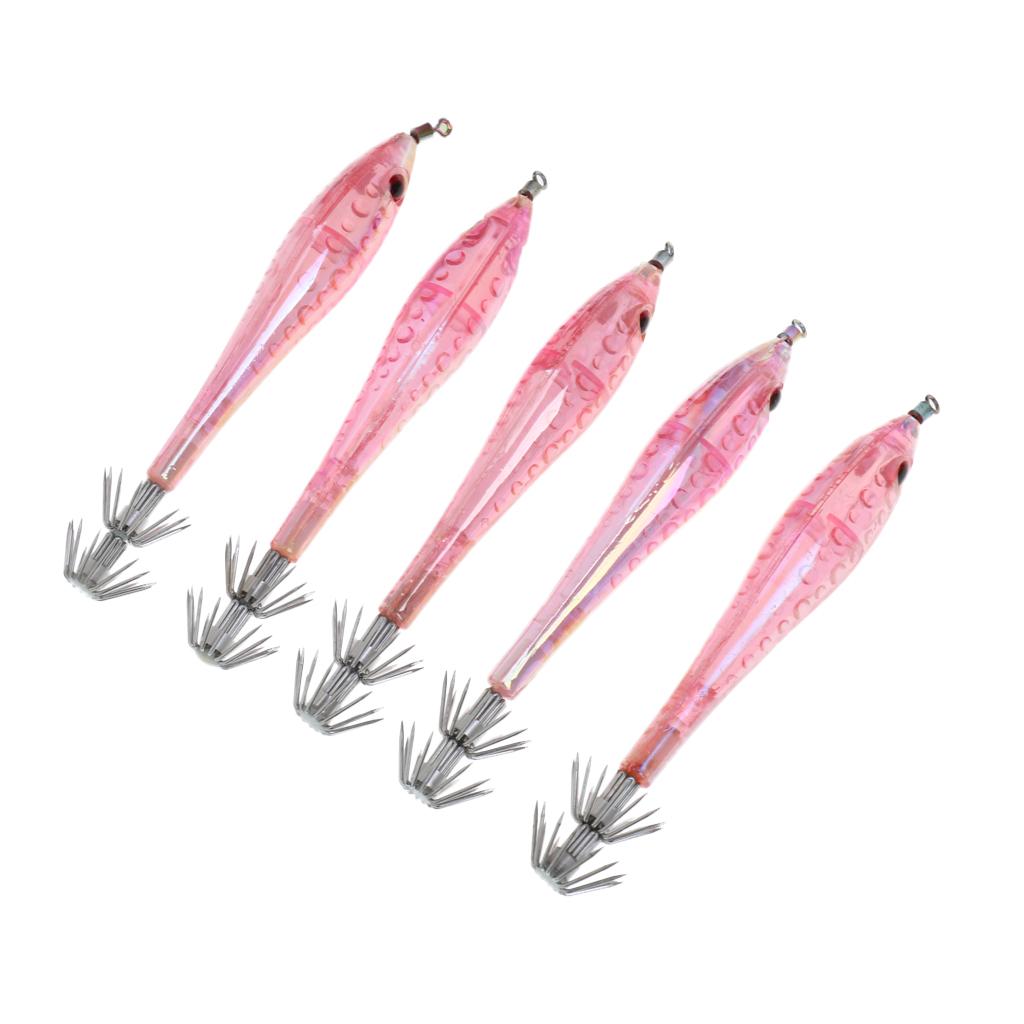Noctilucent Squid Lures Cuttlefish Saltwater Fishing Lure Hook Bait Pink