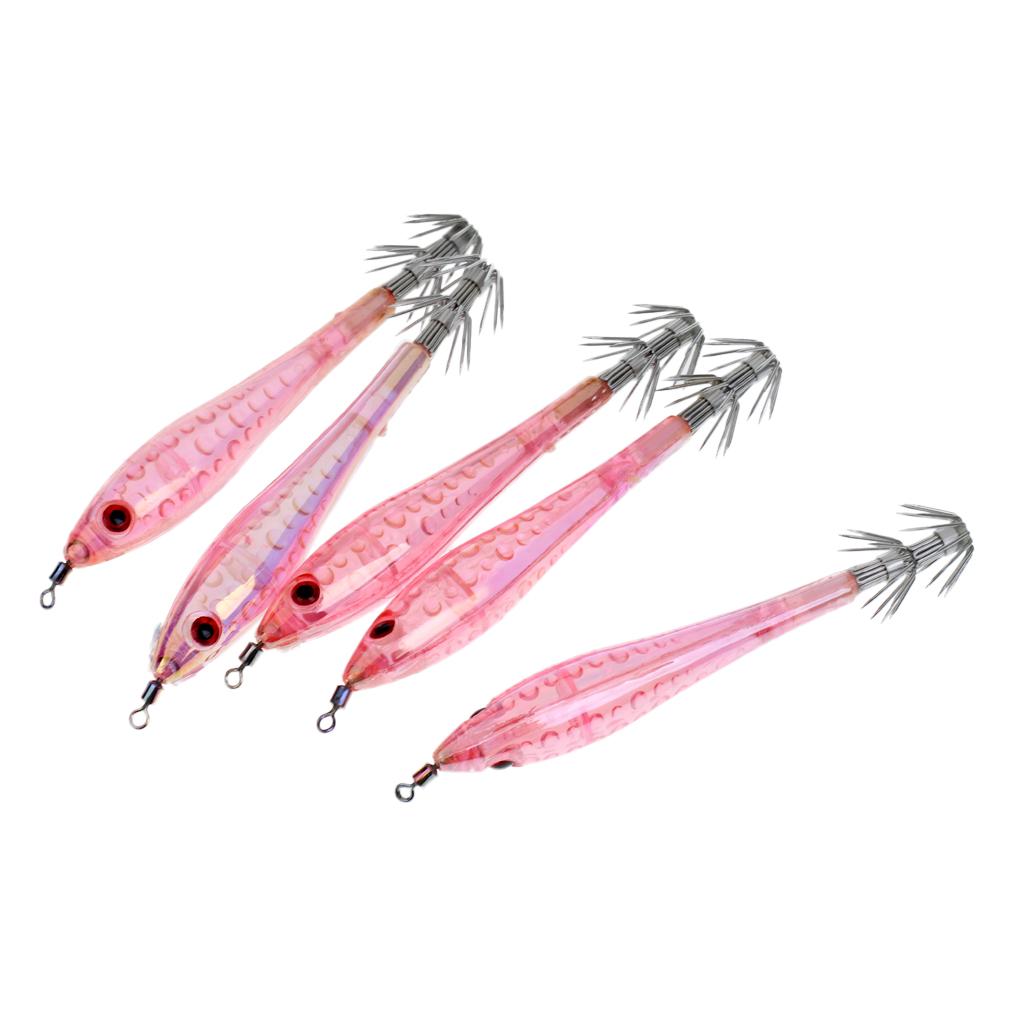 Noctilucent Squid Lures Cuttlefish Saltwater Fishing Lure Hook Bait Pink